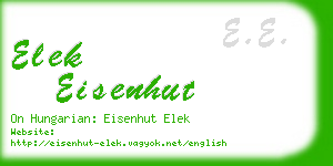 elek eisenhut business card